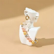 1 pieza Soporte de exhibición de busto de maniquí de resina creativo para almacenamiento de joyas como collares y aretes, modelo de retrato, vitrina, regalo para mujeres - Negro - Ver 23