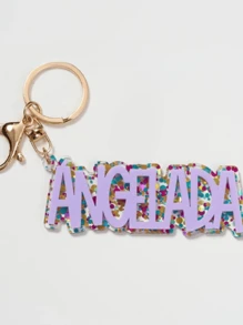 1pc Multi-Color Option To Customize Personalized Acrylic Name Keychain, Custom Lettering Keyring, Colorful Glitter Pendant, DIY Name And Date, The Perfect Gift For Special Occasions Mother's Day Valentine's Day Gift Back To School Gift Ideal Gift For Men And Women Birthday Gift Christmas Gift