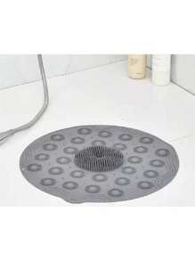 Round Silicone Shower Mat Non-Slip Massager Cleaning Feet Bath - Xám - Xem 9