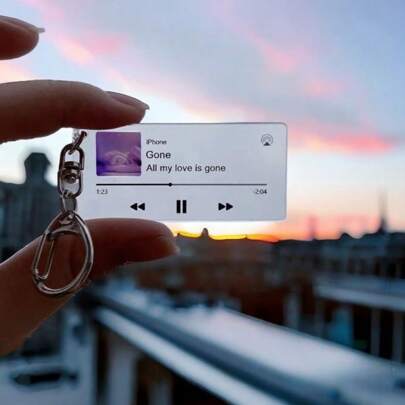 Custom Acrylic Keychain With Song Lyrics - Transparent Album Pendant, Perfect Gift For Music Lovers & Friends, Colorful, Cute, Adorable, Funny, Kawaii, Y2K, Stylish, Unisex, Casual, Custom, Personalized, Unique, Customized, Ideal Gifts For Him, Ideal Gifts For Her, Her, Boyfriend, School Supplies, Back To School, For Office, For School, For Teacher, For Boys And Girls, For Teenagers, Middle School Students, High School Senior High School Students, College Students, University Students, Freshman, Sophomore, Underclassmen, Delicate Romance, Utilitarian Chic