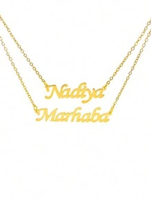 1pc Customized Gift, Stainless Steel Necklace With Personalized Name/Text Pendant, Suitable For Boy, Girl, Children, Friends & Couples, Also Can Be Personalized Key Chain, Ideal For Anniversary, Mother's Day, Birthday, Graduation, Daily Wear, Wedding, Party, Father's Day, Gatheringback To School Winter Gift Ideas Boy Girl Valentine's Day