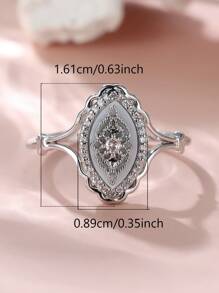 Tsnamer 1Pc Vintage Palace Flower Ring Promise Engagement Floral Daily Jewelry Valentines - Yellow Gold - View 10