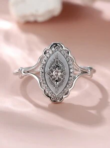 Tsnamer 1Pc Vintage Palace Flower Ring Promise Engagement Floral Daily Jewelry Valentines - Yellow Gold - View 6