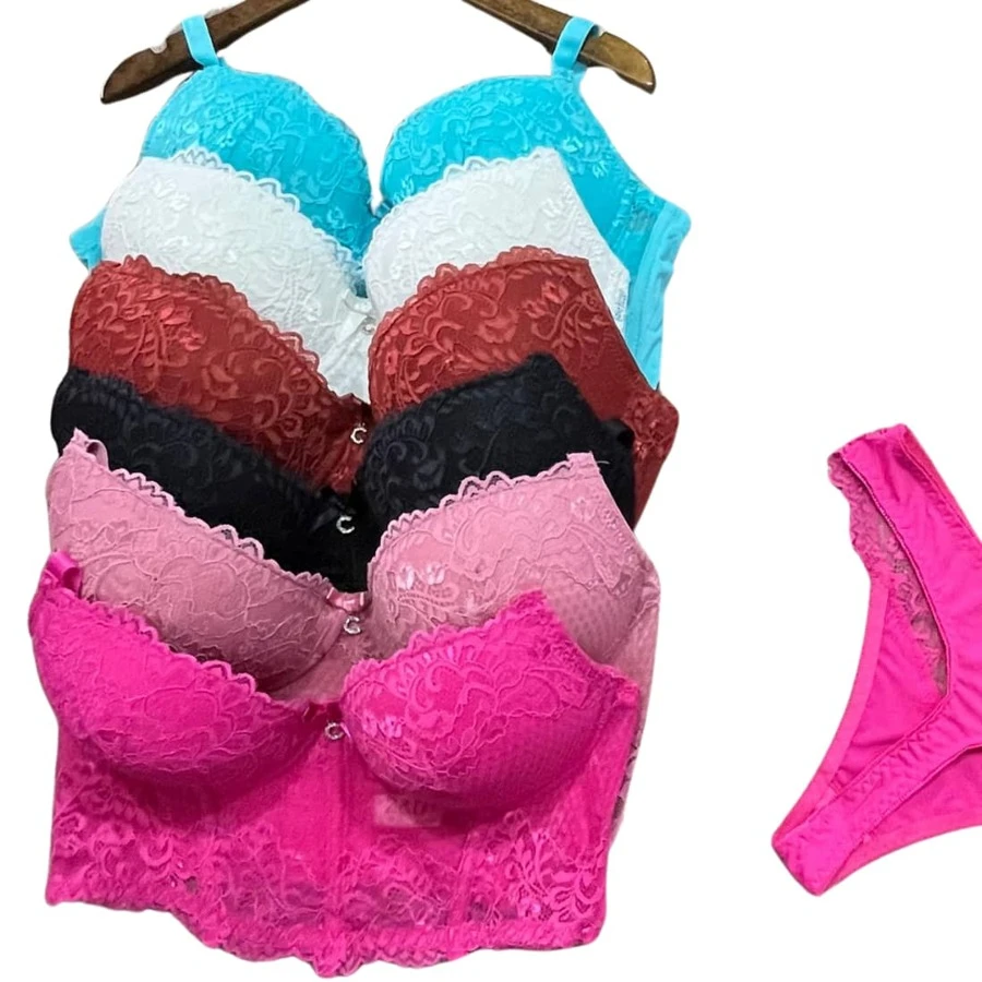 KIT WITH 2 IMPORTED LUXURY LACE SETS IN ASSORTED COLORS - 白色 - 查看 1