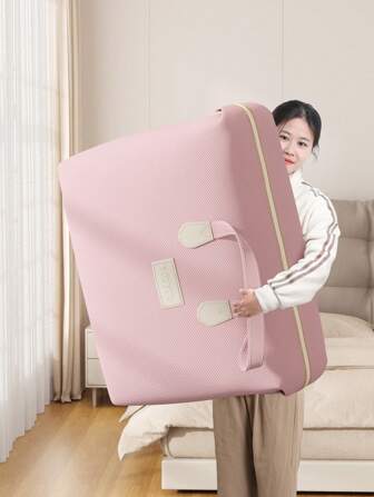 1PC 衣服收纳袋 可折叠收纳袋 搬家打包袋 大容量学生行李收纳袋 加厚衣服被子整理袋 适用于被子、毛毯、床上用品 可折叠 带强力拉链