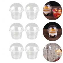 50 件 250 毫升一次性透明沙拉甜点杯带盖非常适合派对和活动且耐用 - 白色 - 查看 5