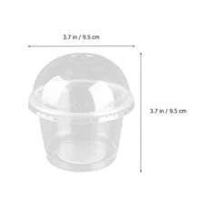 50 件 250 毫升一次性透明沙拉甜点杯带盖非常适合派对和活动且耐用 - 白色 - 查看 8