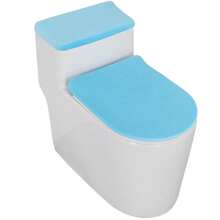 1pc Solid Color Rabbit Fur Toilet Seat Lid Cover Set, Stretchy Two-Piece Toilet Tank Cover, Dust-Proof Decoration Toilet Accessories, Suitable For All Seasons Bathroom Decor Fall Decor