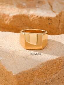 1 chiếc nhẫn nam phong cách Hip Hop bằng thép không gỉ hình vuông hình học cổ điển trang sức quà tặng - vòng bóng - Xem 6