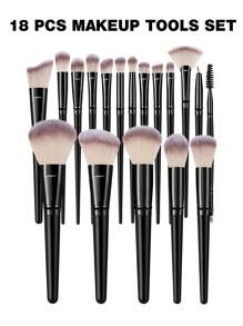 18/36/37pcs Makeup Tools Set, Includes: 1pc Multifunctional Waterproof Zipper Cosmetic Bag + 18pcs Makeup Brushes Set + 3pcs Makeup Sponges + 3pcs Mini Makeup Sponges + 3pcs Triangle Powder Puffs + 3pcs Mini Air Cushion Puffs + 1pc Eyelash Curler + 1pc Hair Band + 3pcs Facial Cleansing Sponges + 1pc Makeup Brush Cleaning Tool