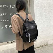 Women's Anti-Theft Waterproof Multipurpose Crossbody Casual Shoulder Backpack - Black - View 5