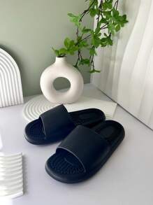 EVA Ladies Sandals Slippers Man Slippers Solid Color Simple Non-Slip Soft Sole Comfortable Shower Slippers Outdoorf Couple Shoes - Black - View 4