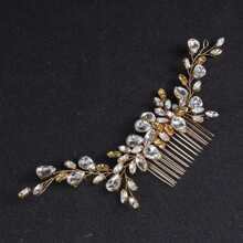 Bridal Hair Wreath Arrangement Accessory Gold A107 - Vàng - Xem 4