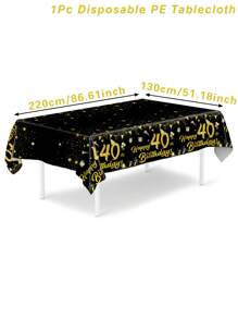 1 件黑金色 18 岁 30 岁 40 岁 50 岁 60 岁生日派对一次性矩形桌布，桌旗完美装饰男女生日派对房间桌面装饰，生日派对礼物桌面装饰，生日礼物桌布，派对礼物，18 岁生日装饰，30 岁生日装饰，40 岁生日装饰，50 岁生日装饰，60 岁生日装饰 - 黑金生日桌布 - 查看 9