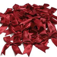 12/30/50 piezas Mayoreo Lazos de cinta de satén roja y rosa con colas para envolver regalos, decoraciones de fiesta, adornos artesanales y proyectos DIY - Perfectos para el empaque de regalos del Día de San Valentín - Corbata de moño - Ver 16