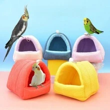 1pc Cute Plush Hanging Hammock Bird Nest, Suitable For Small Pets Like Birds, Parrots, Hamsters, Warm For Autumn/Winter, Cage Accessories