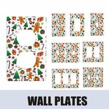 1pc Light Switch Plate Wall Plate Cover Decorative Light Switch Cover Wall Plate Cover Switch Cover Wall Plate - Santa Claus Gingerbread Pattern Box - View 1