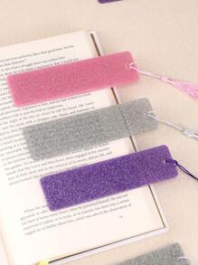 1/2/5/10pcs Loose Powder Acrylic Tassel Bookmark,Creative Learning Stationery Supplies Reading Aid For Back To School,For Reading Wedding Valentine's Gift Party Favor Decoration Bookmark