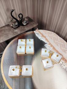 1 zestaw stojaków w odcieniu złota z górną częścią z tykwy, taca z koralikami, swobodny wystrój domu