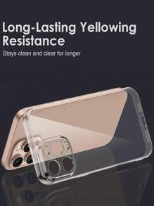 Apple Compatible With Iphone 16 Pro Max Mobile Phone Case [Non-Yellowing] Ultra-Thin Soft Mobile Phone Case [Non-Slip Grip Ultra-Thin Shockproof Mobile Phone Case IPhone15Promax 15Pro 15 15plus 14Promax 14Pro 14plus 14 13Promax 13 13Pro 12 11 XR Waterproof Anti-Fall Scratch Resistant - Transparent Pores - View 2