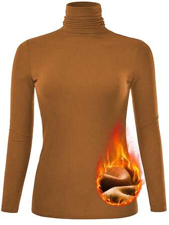 Plus Fire Print High Neck Thermal Top