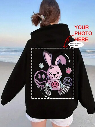 Anpassad "I Love" Hoodie, Anpassa logotyp/vänner/par/husdjur/skoluniform/danslag/arbetsuniform, bästa vänpresent, hennes gåva, svart, oumbärlig höstkläder med huvtröja