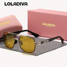 LolaDiva 1 件装男女通用时尚方形青蛙时尚眼镜，适合户外活动