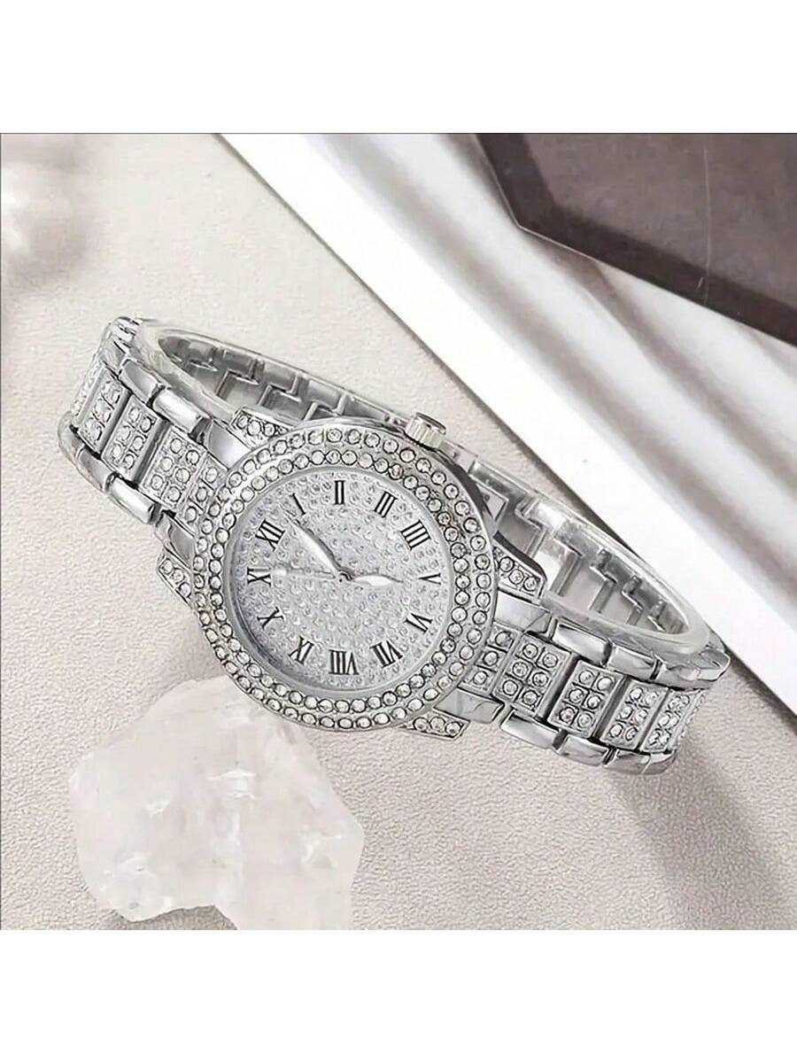 7 قطع مجموعة ساعة يد كوارتز أنيقة وإكسسوارات، تشمل...