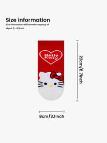 5 Peças/Pacote Meias Infantis da Sanrio HELLO KITTY, Meias Curtas Cartoon para Meninos/Meninas, Macias e Confortáveis, Casuais/Esportivas Fofas, Versáteis, Adequadas para Volta às Aulas, Feriados, Presentes e Uso Diário