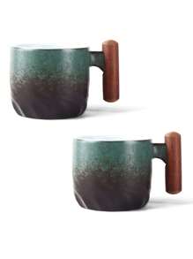 1 pièce / 2 pièces / 4 pièces Tasse à café italienne en céramique avec manche en bois, tasse à thé avec manche en santal, infuseur à thé et couvercle, tasse à thé en céramique avec manche en bois japonais, petite tasse à café en porcelaine avec dégradé de glaçure, petite tasse à thé de type Kung Fu en céramique. Coffret cadeau adapté pour le thé de l'après-midi, tasse à expresso italienne, mini tasse à café japonaise simple - Multicolore - Voir 26