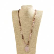 1 chiếc dây chuyền thời trang mới phong cách Bohemian dành cho nữ mùa thu/đông 6mm làm từ đá tự nhiên và thủy tinh, mặt dây chuyền bằng đá tự nhiên hình học - NK2078 - Xem 21