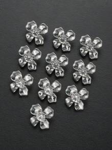 10 Stück/Set Blumen Strass Metallknöpfe, personalisierte Charm Dekoration für Mantel, Pullover, Uniform, Jacke, Anzugmanschetten, Kragen, DIY Basteln, Geschenke