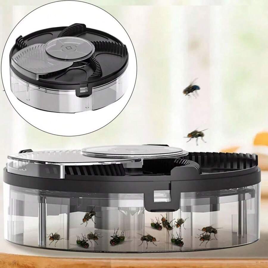 Fly Trap Insect Mosquitoes Mosquitoes USB Anti-Pest Silent 1L Tank Cage - màu đen - Xem 1