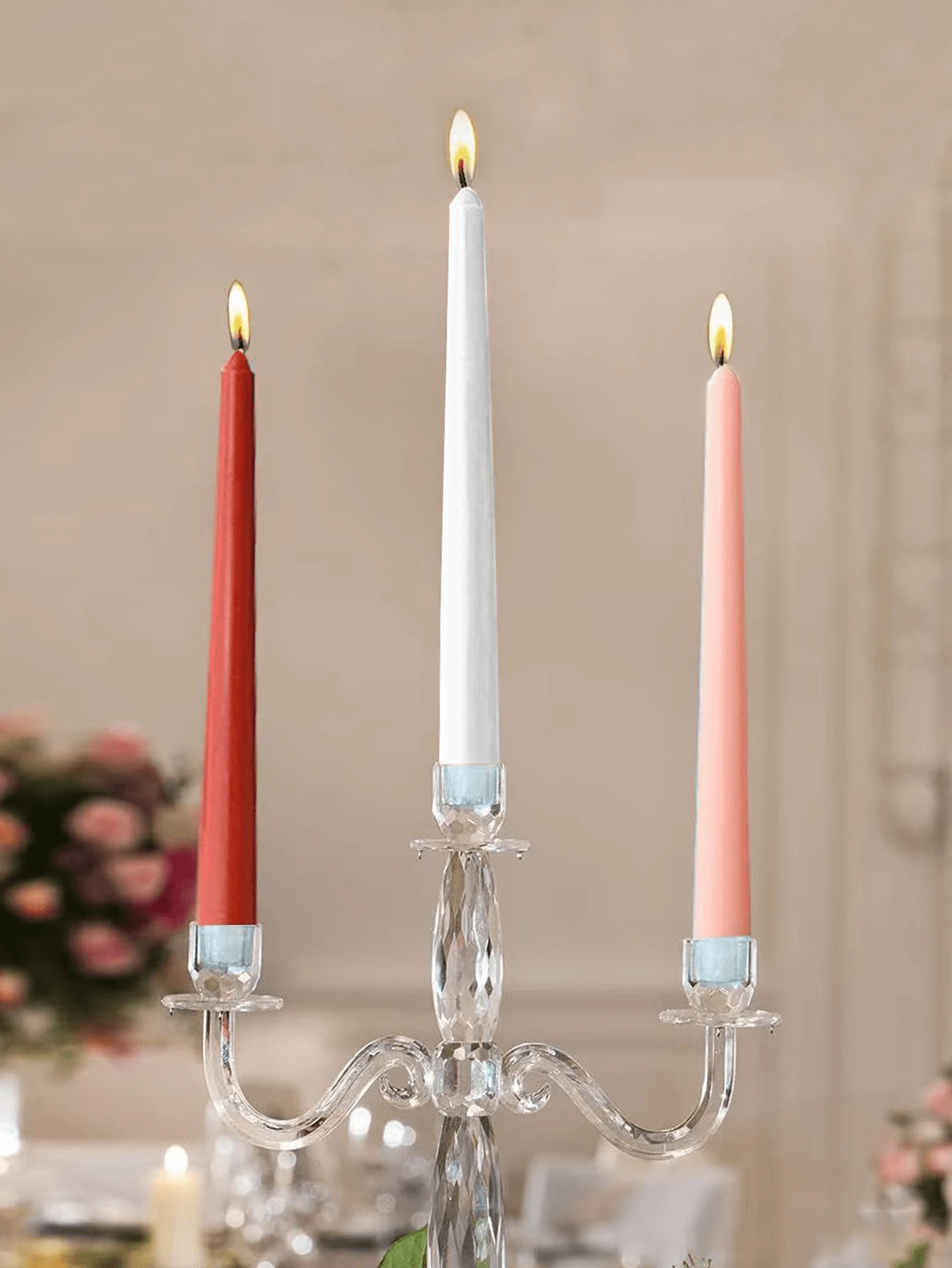 4 件锥形蜡烛棒，欧式长轴烛台蜡烛适用于家庭浪漫烛光晚餐、婚礼、生日、情人节装饰、照明蜡烛、金色、银色、红色、白色、黑色、绿色、蓝色、粉色、紫色、古铜色 - 錐形形狀 - 查看 1