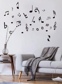 SUPSTICKER 1set Piano/Electronic Piano Background Music Note Transparent Self-Adhesive Waterproof Wall Sticker, Removable Without Residue, Home Decoration, Size: 11.81x9.84inch, Stickers, Wall Decal, Vinyl Decal For Home Decorations, Spring Decoration Items Refresh Your Home, Festival Decoration Stickers Gifts Birthday Graduation - Black - View 8