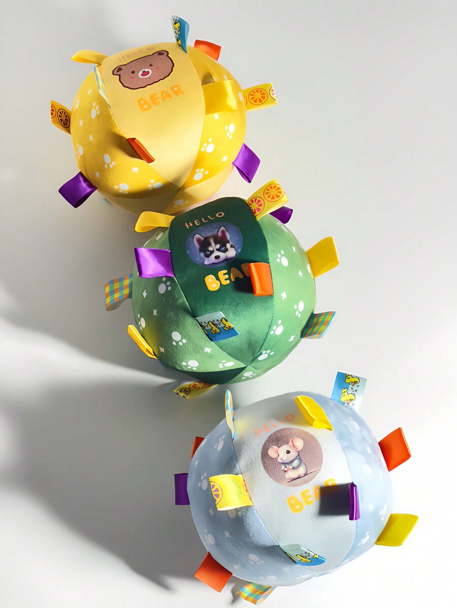 1 Pet Plush Spherical Toy Dog Toy With Built-In Bell For Sound Training ...