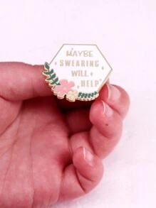 1 pieza Quizás haya un accesorio de broche inglés interesante con insignia esmaltada - Blanco - Ver 2