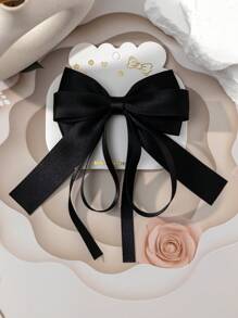 1pc Set Multi-Color Simple Korean Style Bow Ribbon Hair Clips For Teen - 1 Piece Set - View 8