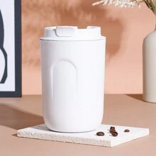 1pc Mini Stainless Steel Insulated Coffee Cup, Fashionable Gift Mug, Compact & Portable, Comfortable Grip, One-Click Open/Close, Essential For Street, Office, Coffee, Tea - Multicolor - View 18
