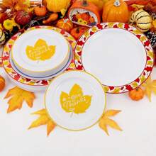 200pcs Gold Dinnerware Set,Thanksgiving Plastic Plates With Gold Maple Leaf Design,Gold Plastic Cutlery,Thanksgiving Plastic Silverware,Gold Plastic Cups,Gold Napkins,Thanksgiving Party Deco - Orange Gold - View 7