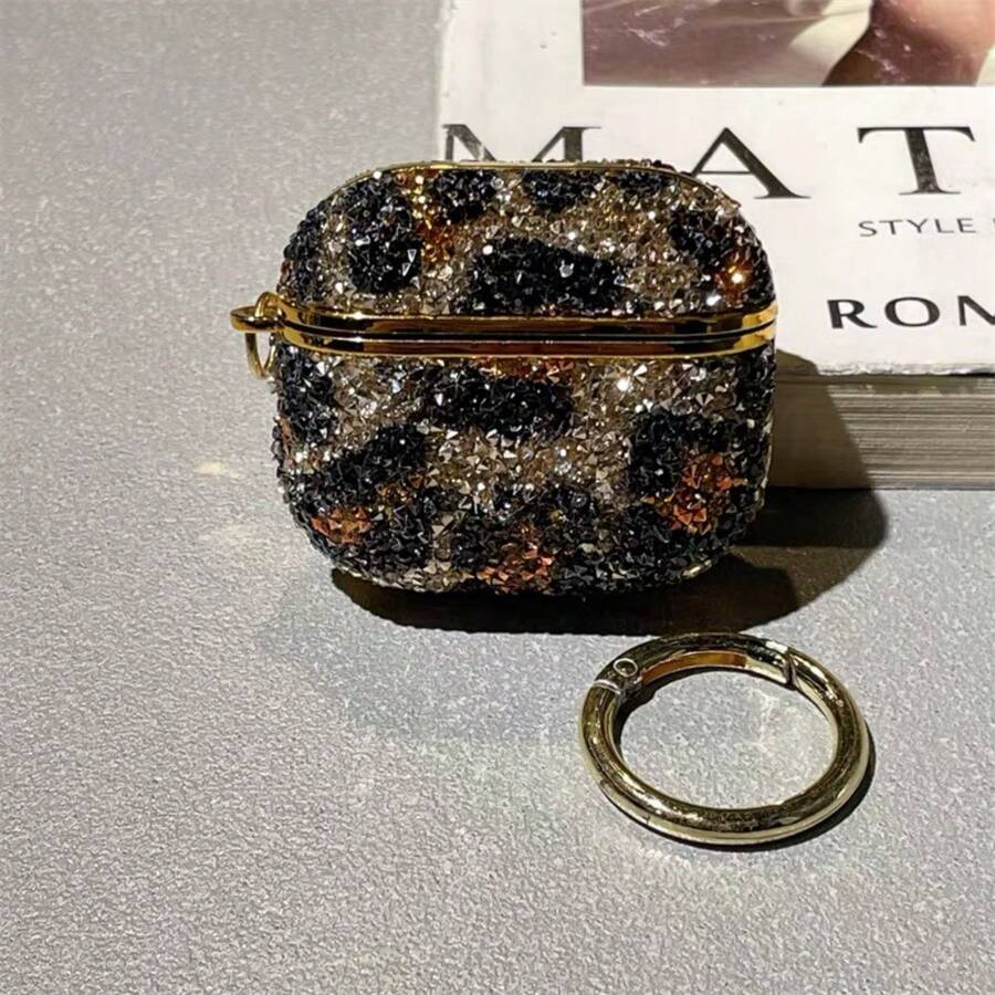 Leopard Print Rhinestone Compatible With AirPods Pro, Luxury Wireless Bluetooth Earphone Case For AirPods Pro 1/2/3/4/5 - Multicolor - View 1