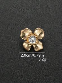 10 Stück/Set Blumen Strass Metallknöpfe, personalisierte Charm Dekoration für Mantel, Pullover, Uniform, Jacke, Anzugmanschetten, Kragen, DIY Basteln, Geschenke