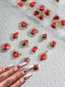 Vương miện tình yêu ngày lễ tình nhân Rhinestone Rhinestone sáng bóng màu đỏ Rhinestone hình trái tim 1 hộp (48 chiếc) Trang trí nghệ thuật làm móng bằng hợp kim 3D DIY Quà tặng năm 2025 cho các cô gái Vật dụng nghệ thuật làm móng cho Phụ kiện DIY đa chức năng Trang trí móng tay Giày dép Quần áo Túi Thủ công - Nhiều màu - Xem 2