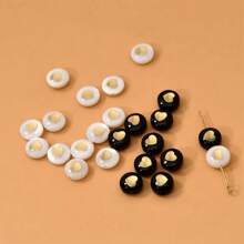 5 Peças Contas Redondas Revestidas a Ouro Dourado com Formato de Coração de Concha Biface, Furo de 8mm, Suprimentos de Fabricação de Joias DIY para Pulseiras, Colares, Brincos, Disponível em Várias Cores