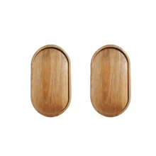 1/2 piezas, Bandeja de madera de acacia, bandejas rectangulares de madera maciza, bandejas ovaladas de madera, son perfectas para separar especias, aperitivos, té, platos principales y carnes, platos de servir