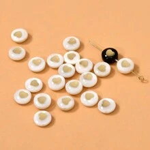 5 Peças Contas Redondas Revestidas a Ouro Dourado com Formato de Coração de Concha Biface, Furo de 8mm, Suprimentos de Fabricação de Joias DIY para Pulseiras, Colares, Brincos, Disponível em Várias Cores
