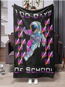 1 chiếc chăn họa tiết phi hành gia, chăn lông cừu in họa tiết độ nét cao hợp thời trang, phù hợp với mọi mùa, món quà tuyệt vời cho gia đình và bạn bè, chăn nhỏ đa năng dùng để ngủ trưa ở văn phòng, phòng ngủ, ghế sofa, ký túc xá, ấm áp và chất lượng cao - Nhiều màu - Xem 1