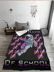 1 chiếc chăn họa tiết phi hành gia, chăn lông cừu in họa tiết độ nét cao hợp thời trang, phù hợp với mọi mùa, món quà tuyệt vời cho gia đình và bạn bè, chăn nhỏ đa năng dùng để ngủ trưa ở văn phòng, phòng ngủ, ghế sofa, ký túc xá, ấm áp và chất lượng cao - Nhiều màu - Xem 3