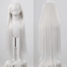 100厘米超长直发cosplay假发，耐热合成纤维，动漫派对假发，黑色、蓝色、粉色、绿色、黄色、红色、金色可选，带刘海DIY假发