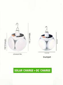 1 đèn lồng LED năng lượng mặt trời có sạc USB và màn hình hiển thị nguồn, thiết kế nhiều đèn có thể gập lại, móc treo tiện lợi, thích hợp cho các cuộc phiêu lưu ngoài trời và trường hợp khẩn cấp, diện tích chiếu sáng lên đến 60 mét vuông - Nhiều màu - Xem 5